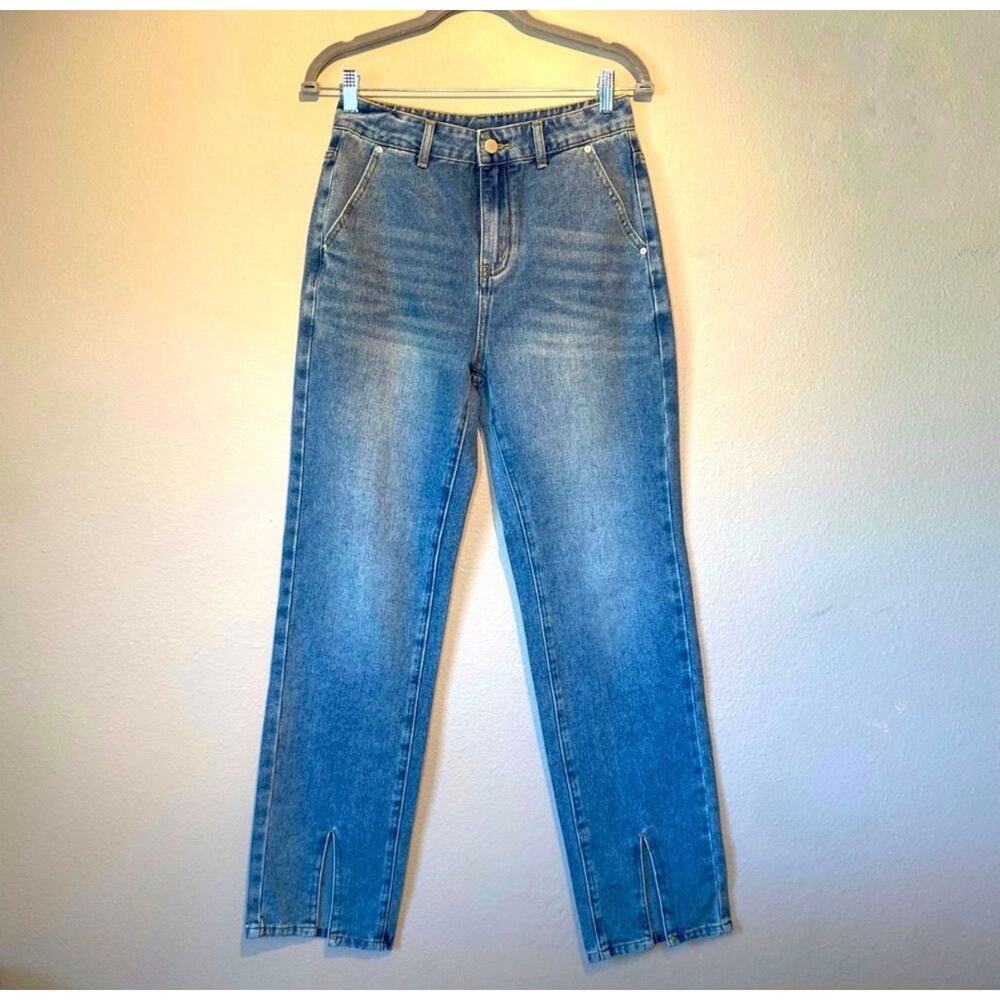NWT Commense Split Hem Straight Leg Jeans Sz Small - Picture 3 of 6